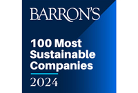 Logotipo das 100 empresas mais sustentáveis de 2024 da Barron's